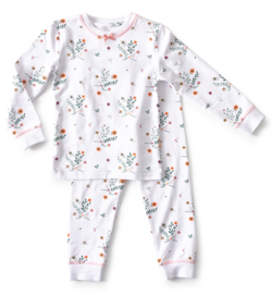 Little Label - baby pyjama flower white - 86