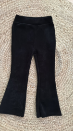 Flared broek I Zwart I Ribstof