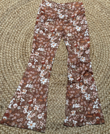 Flared broek  I gebloemd I bruin
