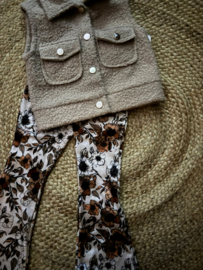 Flared broek I Gebloemd I velvet stof