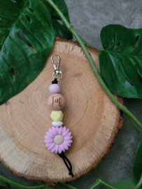 Sleutelhanger Lila Bloem Juf