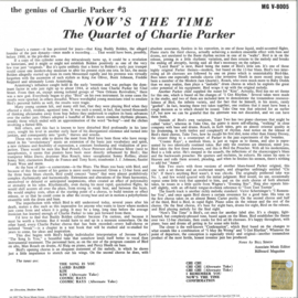 The Quartet Of Charlie Parker - Now's The Time - CPNTT001 | Verve Records