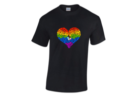 Pride heart glitter print t-shirt men