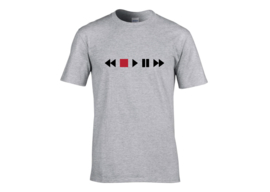 Audio player icons t-shirt men