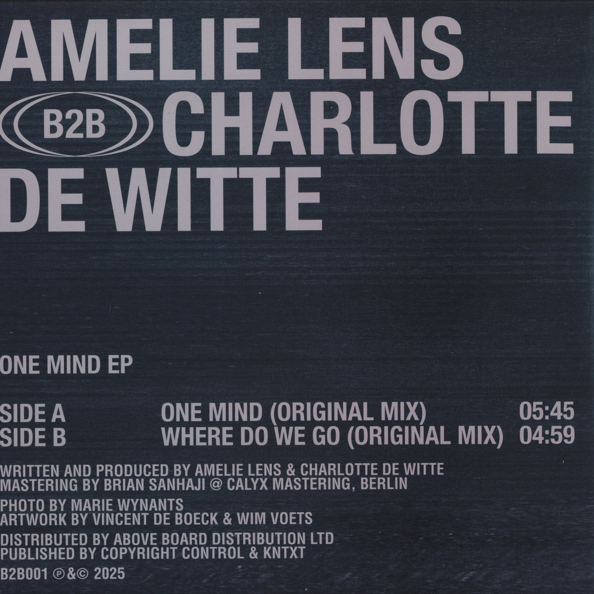 Charlotte De Witte & Amelie Lens - One Mind EP - B2B001R - B2B