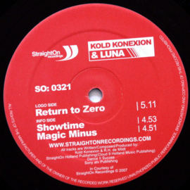 Kold Konexion & Luna – Return To Zero  - SO:0321 - StraightOn Recordings