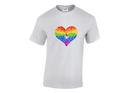 Pride heart glitter print t-shirt men