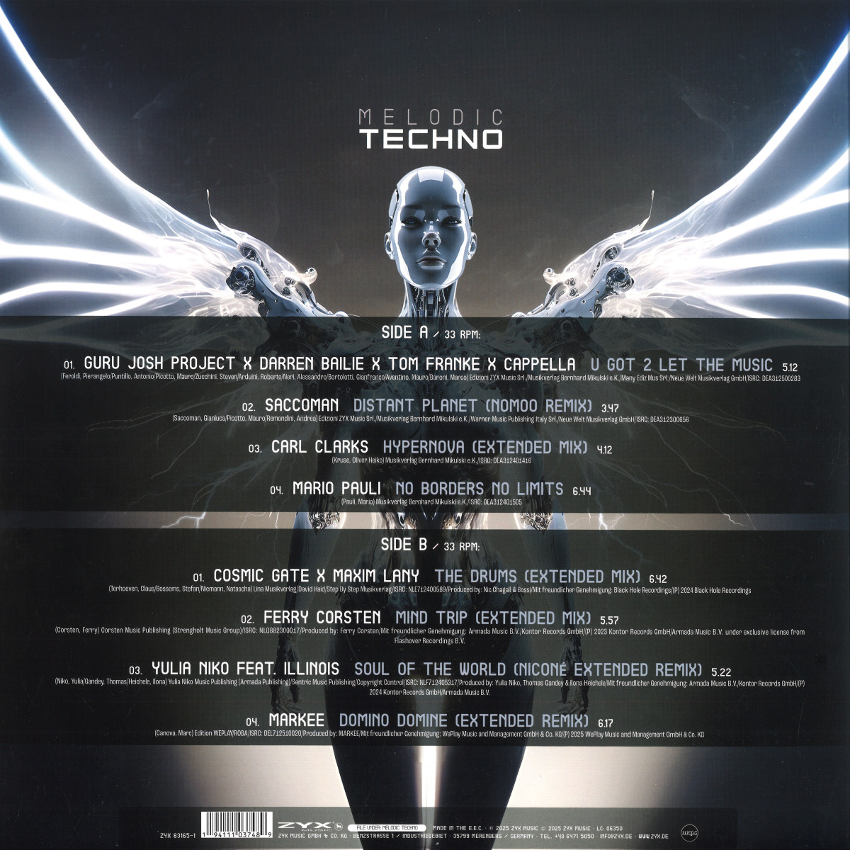 Various - Melodic Techno 2025 - ZYX83165-1 - Zyx Music