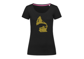 Gramophono player t-shirt woman body fit
