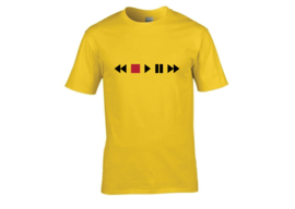 Audio player icons t-shirt men