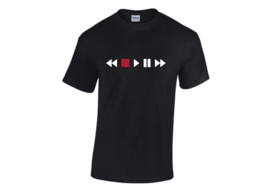 Audio player icons t-shirt men