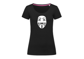 Anonymous mask t-shirt woman body fit