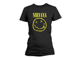 Nirvana female T-Shirt Yellow Happy Face
