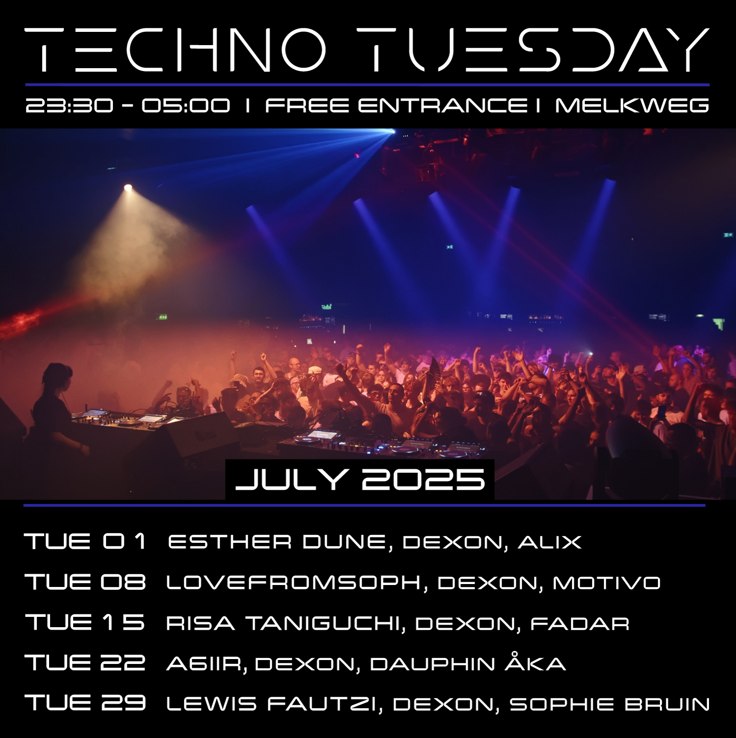 Techno Tuesday Amsterdam - July 2025, Melkweg Amsterdam
