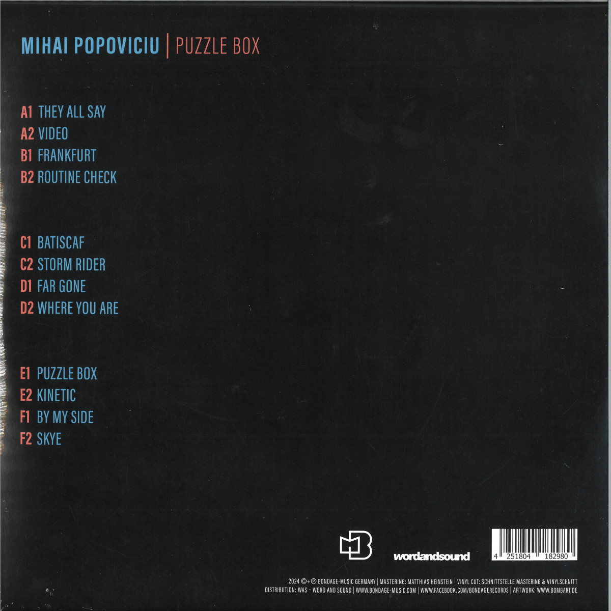 Mihai Popoviciu - Puzzle Box LP 3x12" - BOND12077 - BONDAGE-MUSIC