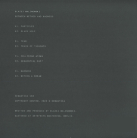 Blazej Malinowski - Between Method and Madness LP 2x12" - SEMANTICA160 | Semantica Records