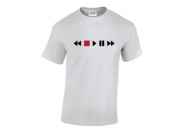 Audio player icons t-shirt men