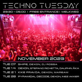 Techno Tuesday Amsterdam - November 2023 - Melkweg Amsterdam