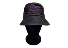 Techno Tuesday Amsterdam bucket hat with glitter print