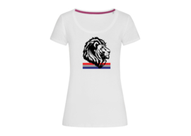 Lion with flag t-shirt woman body fit