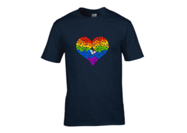 Pride heart glitter print t-shirt men