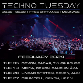 Techno Tuesday Amsterdam - February 2024 - Melkweg Amsterdam