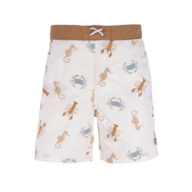 Board shorts Block Sea Animals Milky