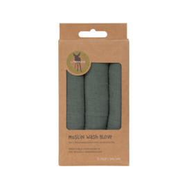 Set van 3 washandjes Petrol Green