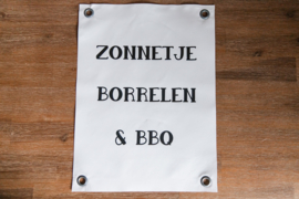 Tuinposter zonnetje borrelen bbq