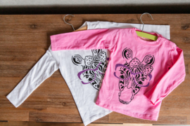 Tshirts zebra roze maat 86