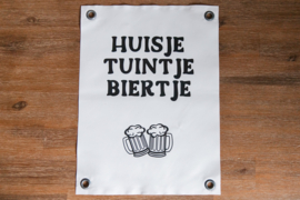 Tuinposter huisje tuintje biertje