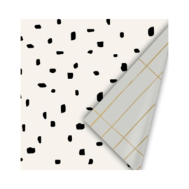 cadeaupapier dots gebroken wit - 50 cm x 300 cm