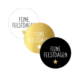 stickers fijne feestdagen ster - per 5