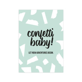 ansichtkaart confetti baby
