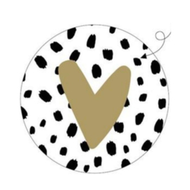 sticker goud hart en dots - per 5