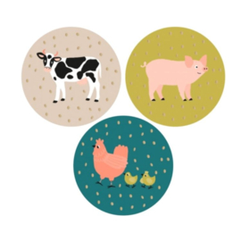 sticker boerderijdieren - per 3