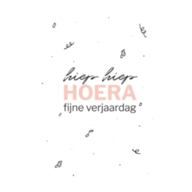 wenskaart hiep hiep hoera met envelop