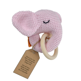 Rammelaar olifant - roze I Cuddles & Rhymes
