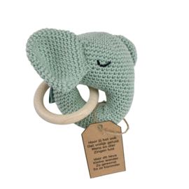 Rammelaar olifant - groen I Cuddles & Rhymes