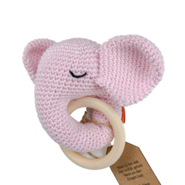 Rammelaar olifant - roze I Cuddles & Rhymes