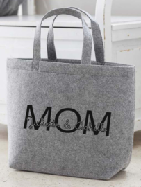 Stevige vilten shopper met binnenvakje