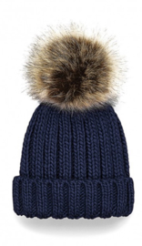 Muts met pompon - navy