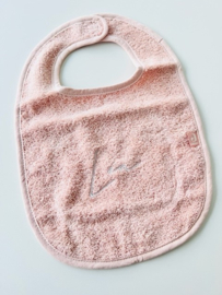 Slabbetje badstof met naam - pale pink