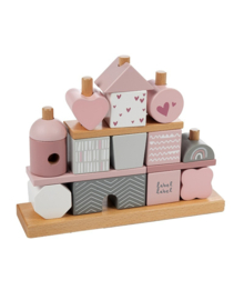 Stapelblokken huisje - roze