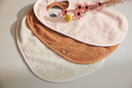 Slabbetje badstof met naam - pale pink
