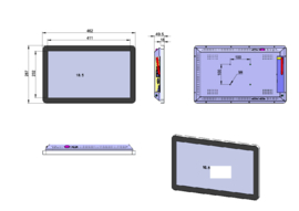 18.5" Flat Screen Touch Monitor (Vandal proof metal frame) Projected capacitive