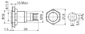 Black pushbutton with white LED ring