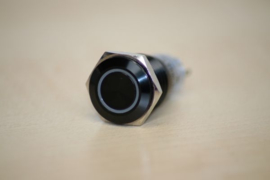 Black pushbutton with white LED ring