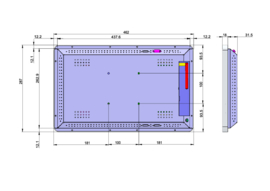 18.5" Flat Screen Touch Monitor (Vandal proof metal frame) Projected capacitive