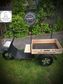 Metalen decoratie motorfiets met bak